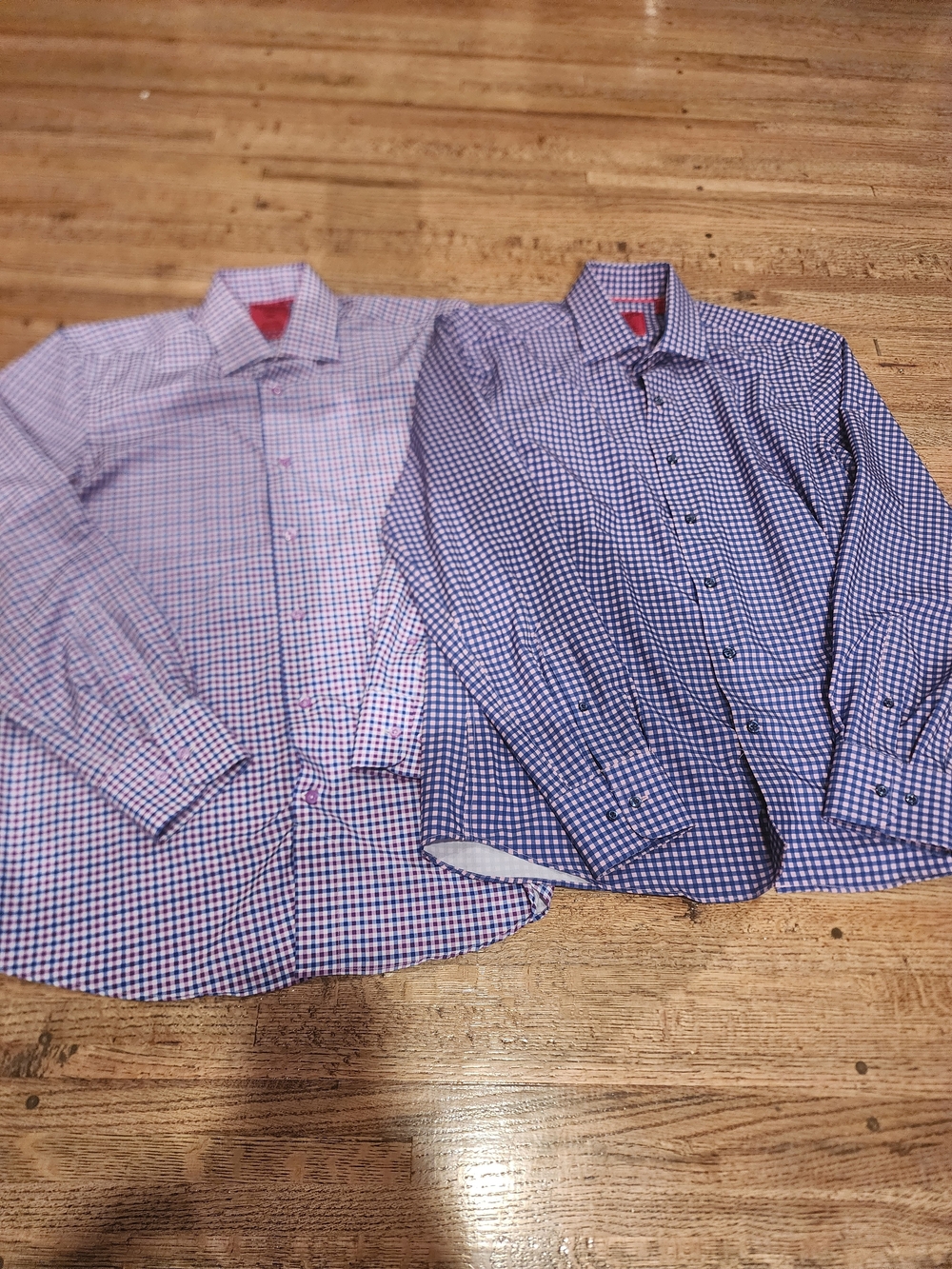 Men's Casual Button-Down Shirts - Blue Gingham